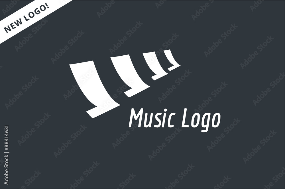 Abstract music piano keys logo icon. Melody, classic, note