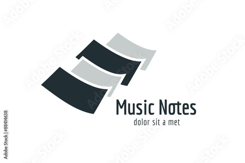 Abstract music piano keys logo icon. Melody, classic, note