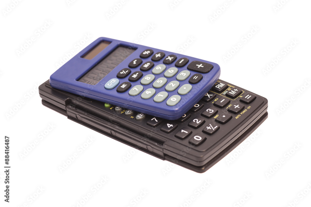 Two calculators isolated on white background Two calculators isolated on white background