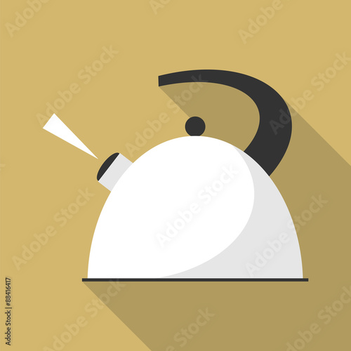 Boiling kettle with long shadow.