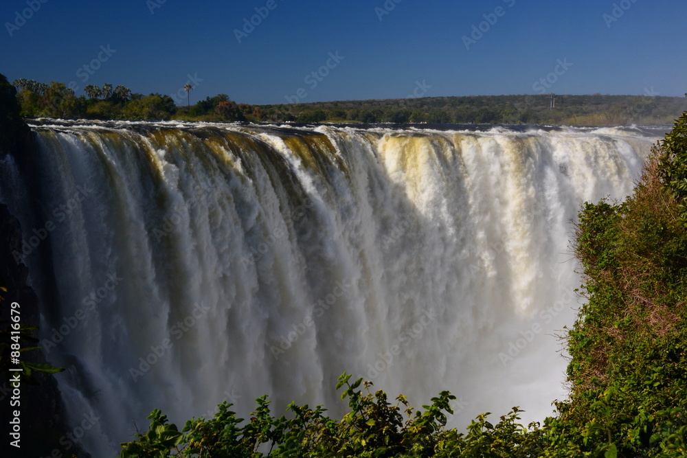 Zambesi river and Victoria Falls. Zimbabwe