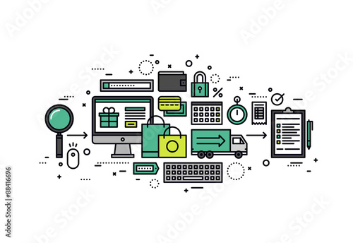 Ecommerce payment line style illustration