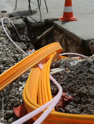 Canvastavla road work for the installation of fiber optic cables for telecom