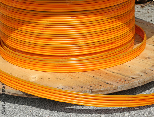 Orange pipes for fiber optic connection ADSL users