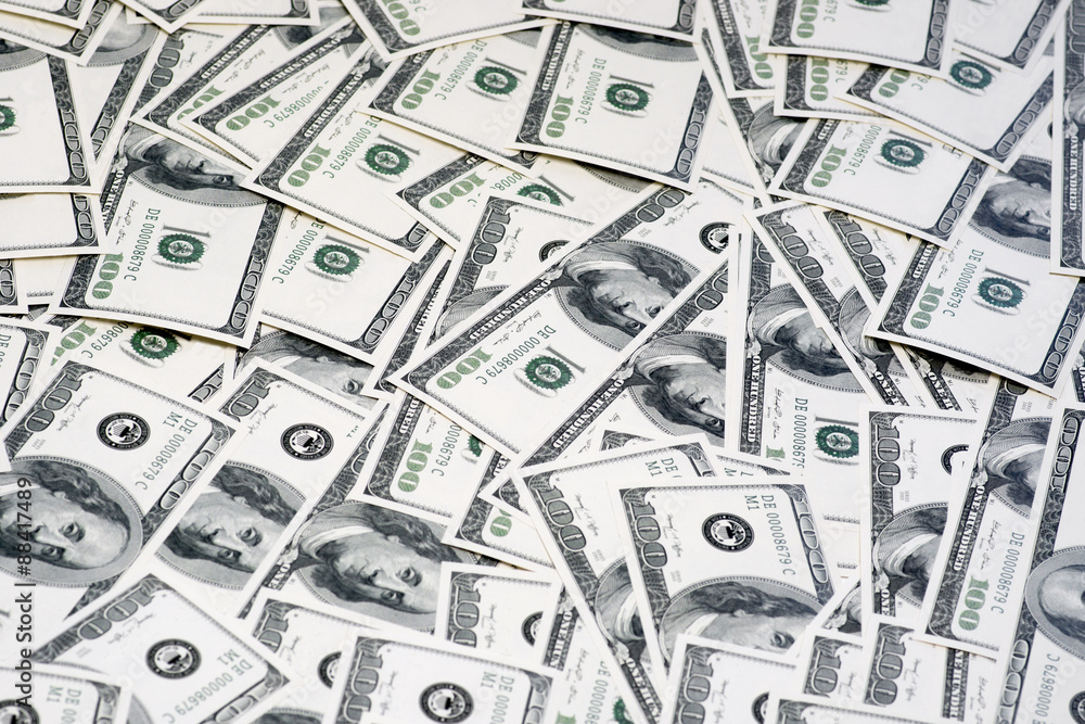 Money background of $100 bills in US currency Money background of $100 bills in US currency