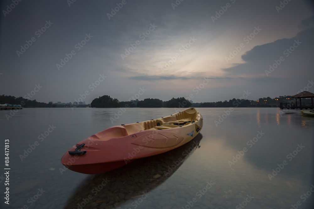 Naklejka premium Amazing sunset at Wetland Putrajaya