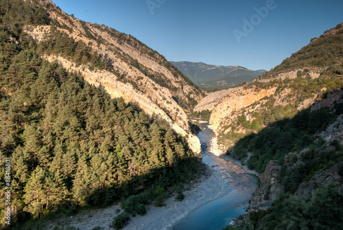 Ara River, Pyrenees with rock formations