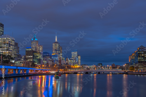 Twilight time at Melbourne city  Queensland  Australia.