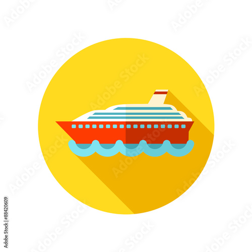 Cruise transatlantic liner ship flat icon