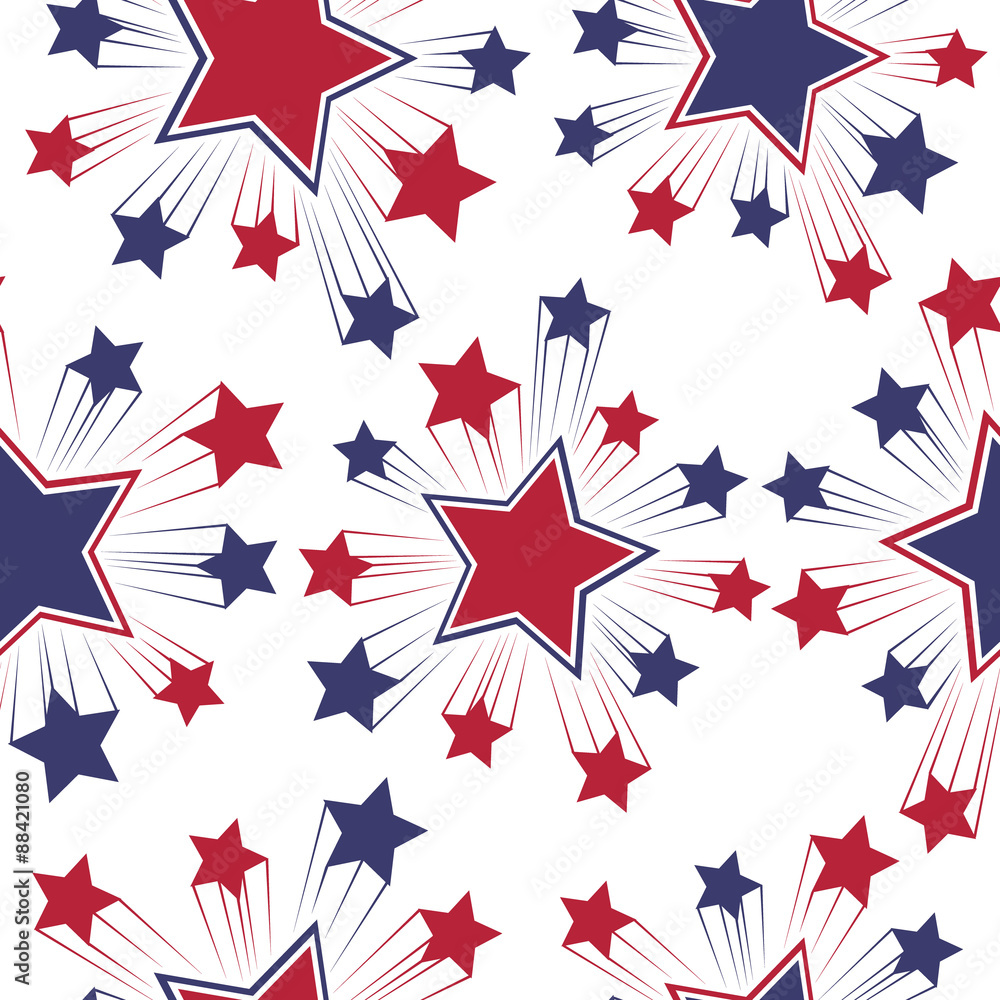 Seamless patterns with American symbols. Vector.
