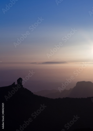 amazing sunset over Roque Nublo