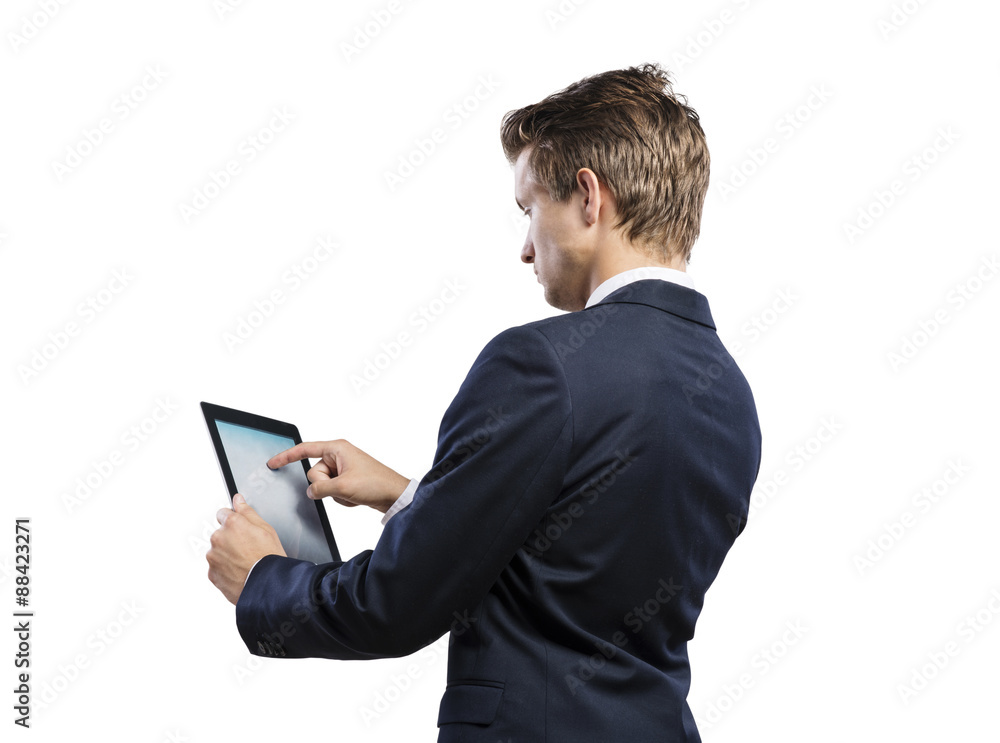 Young handsome businessman with tablet Young handsome businessman with tablet