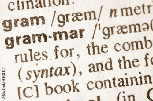 Dictionary definition of word grammar