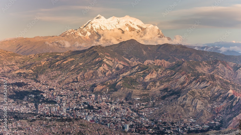 Fototapeta premium view over la paz the biggest city in bolivia