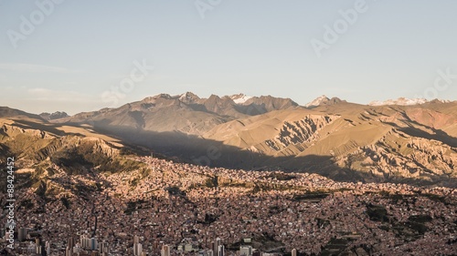 view over la paz the biggest city in bolivia