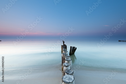 Baltic Sea and breakwater. Long exposure #88425432