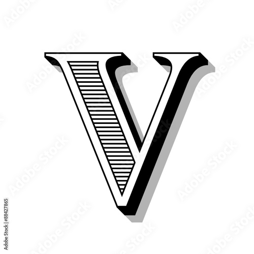 Classic font with lines in the Victorian style.
