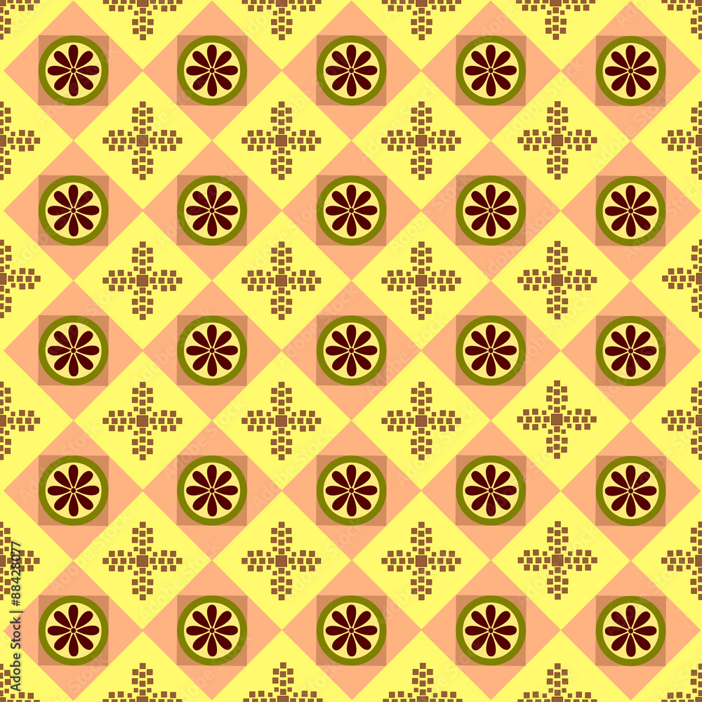 seamless geometric pattern with flowers seamless geometric pattern with flowers