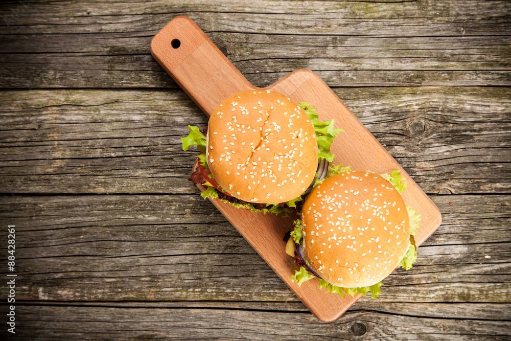 Delicious hamburger Delicious hamburger