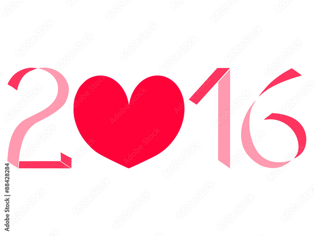vector for New Year 2016 on white background