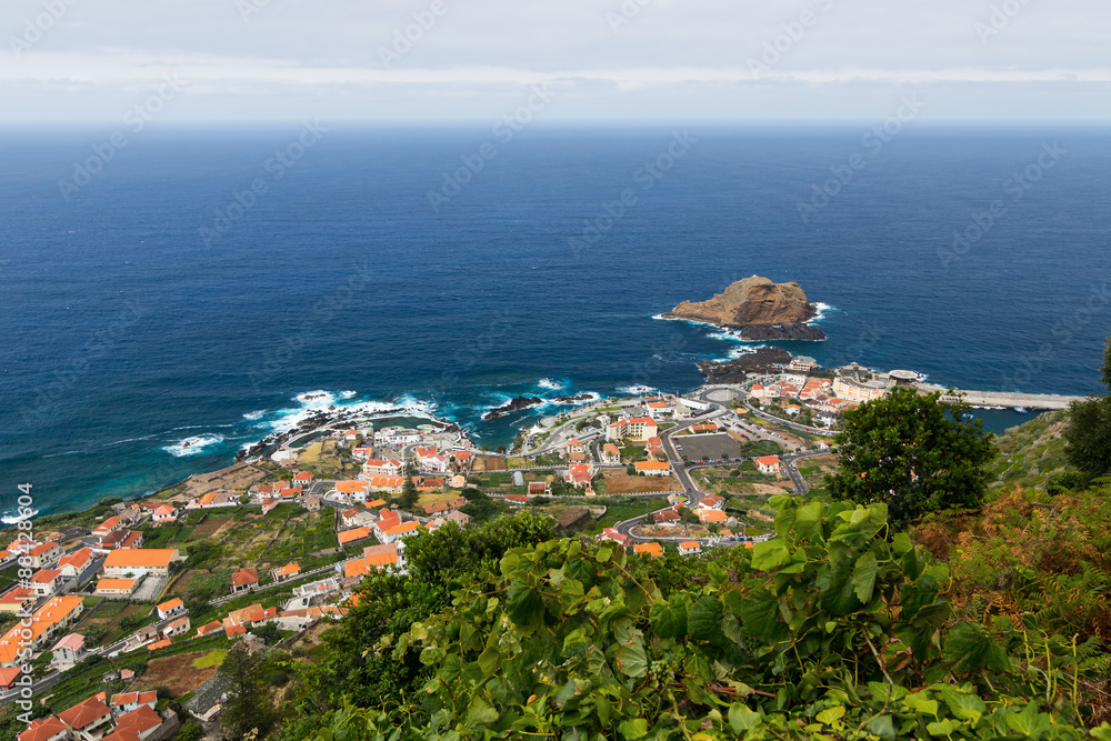 View over Porto Moniz village, Madeira island, Portugal