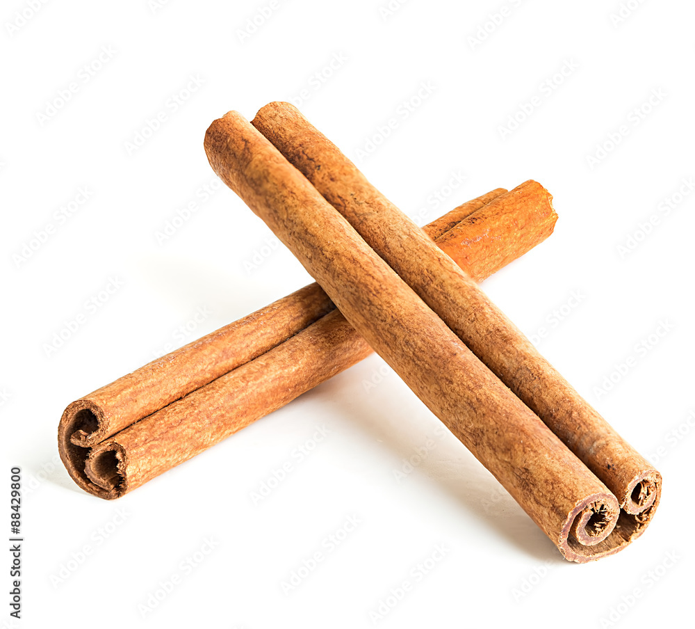 Cinnamon sticks isolated