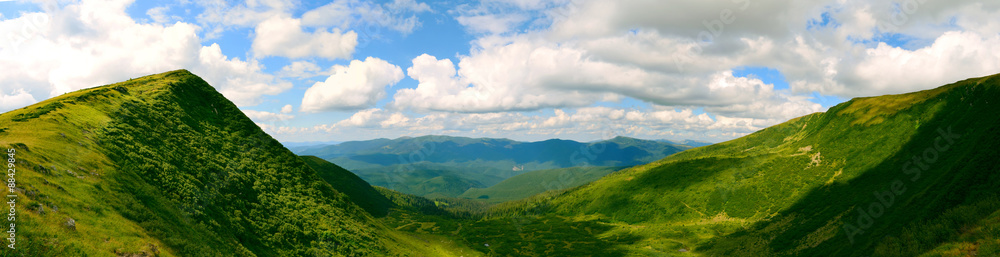 panoramic view on mountain range