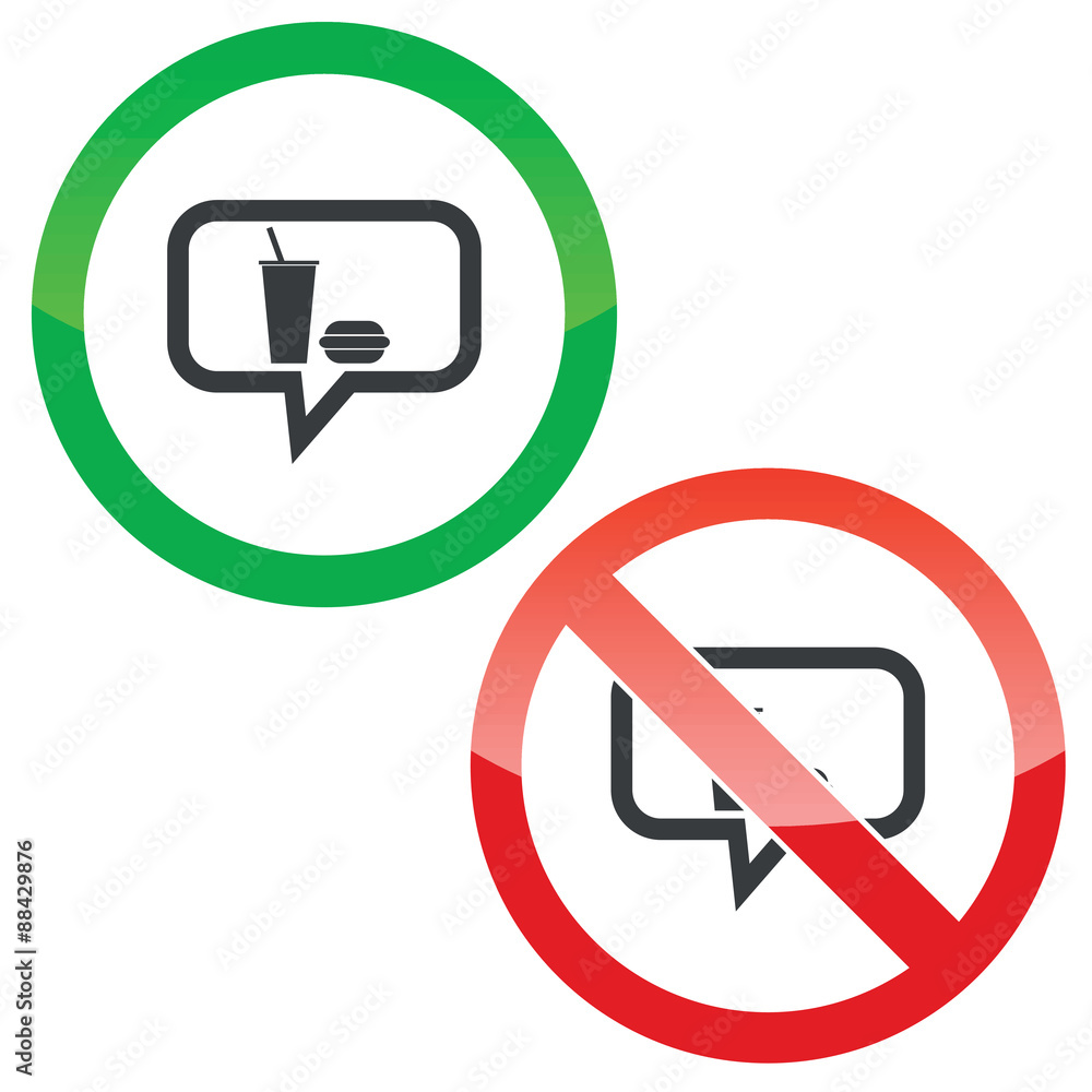 Fast food message permission signs Fast food message permission signs