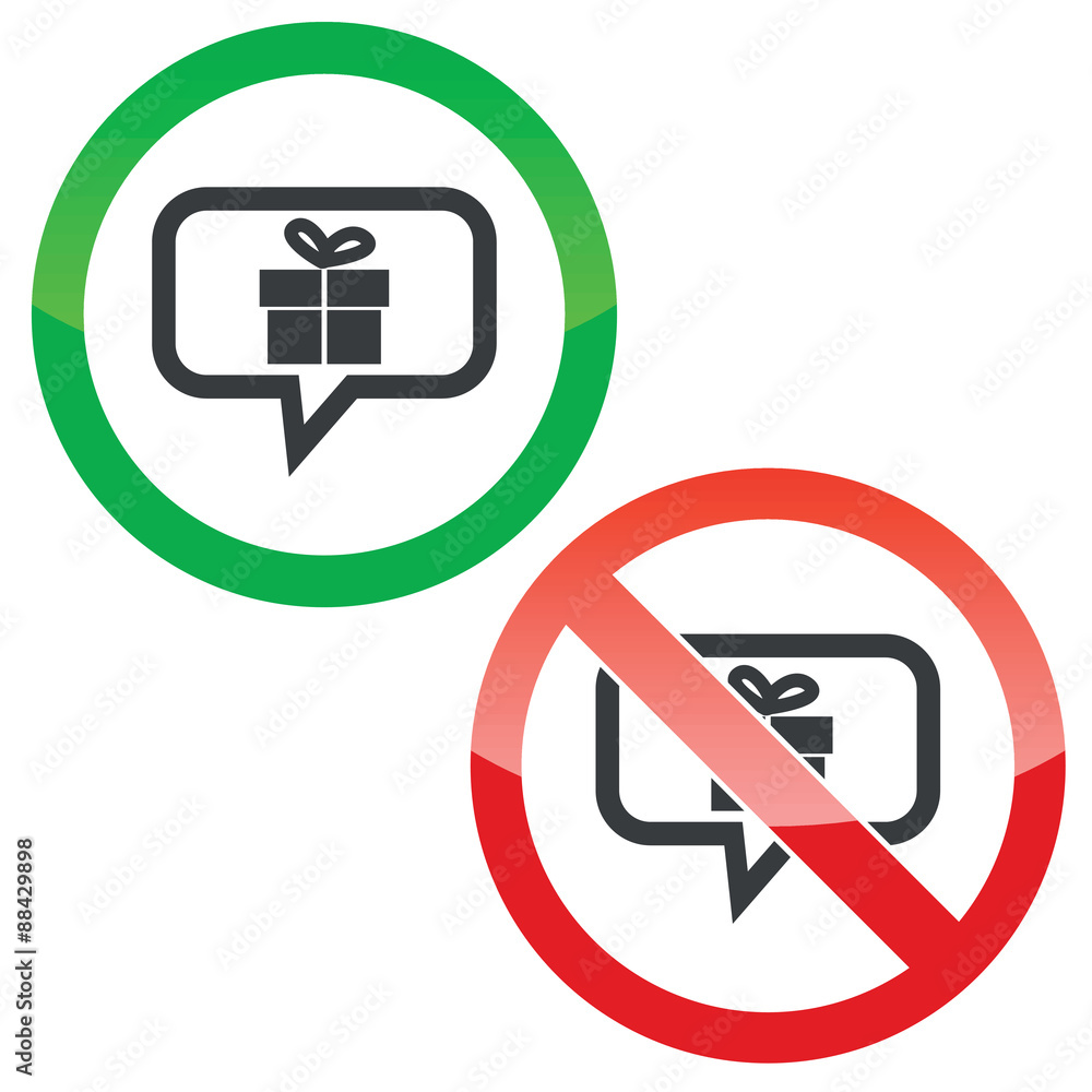 Gift message permission signs Gift message permission signs