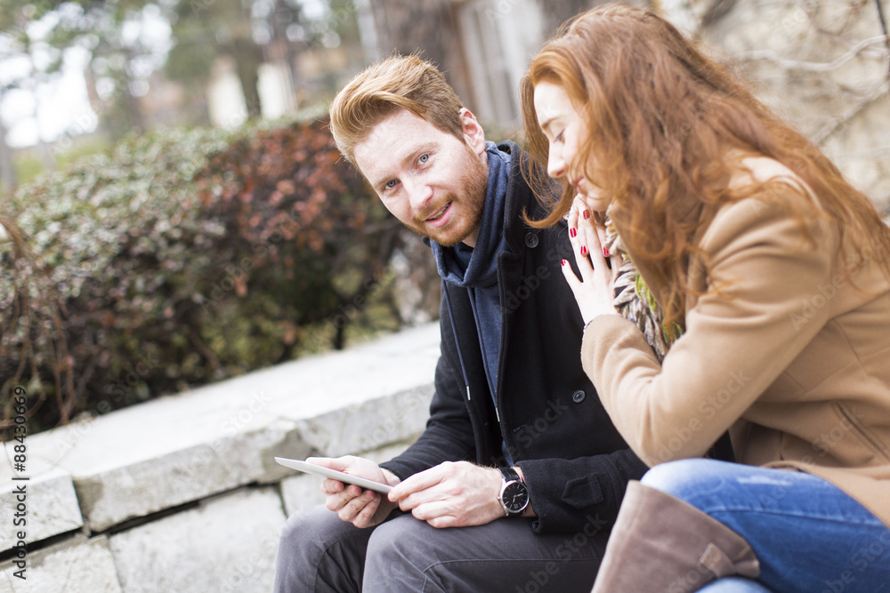 Young couple with tablet Young couple with tablet
