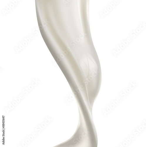 pouring milk splash isolated on white background
