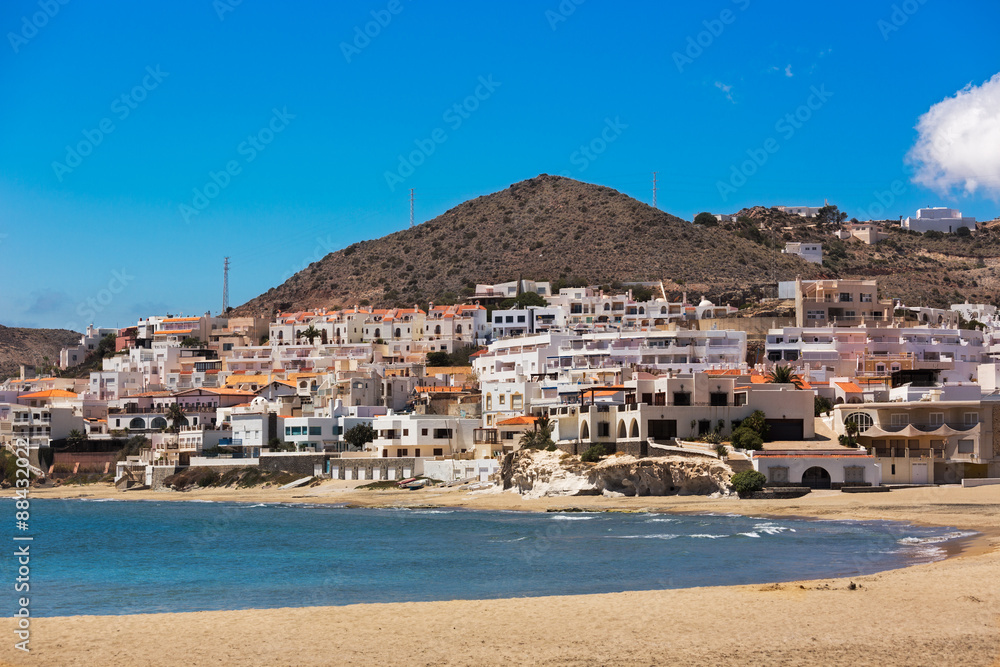 Seaside village in Andalusia at seaside, Cabo de Gata, Spain