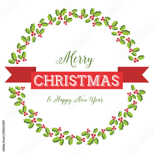 Holly Berry Decoration with Ribbon