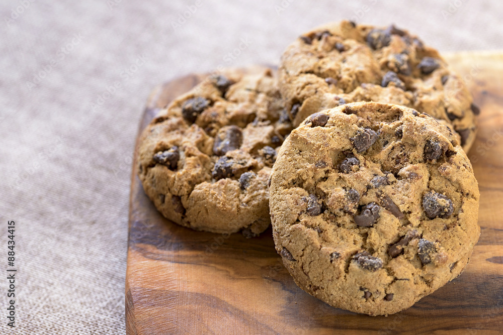 american cookies on wooden table american cookies on wooden table