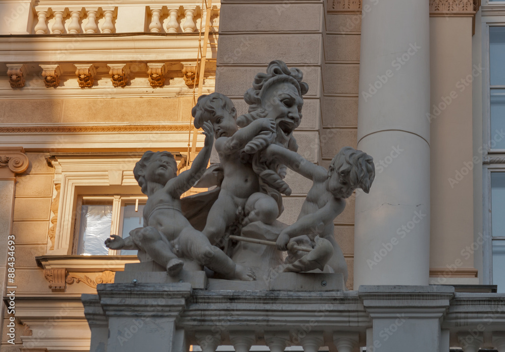 Cherub statue on the Odessa opera theater