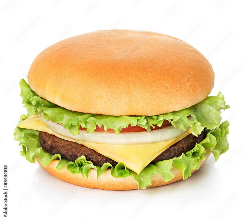 Cheeseburger isolated on white background Cheeseburger isolated on white background