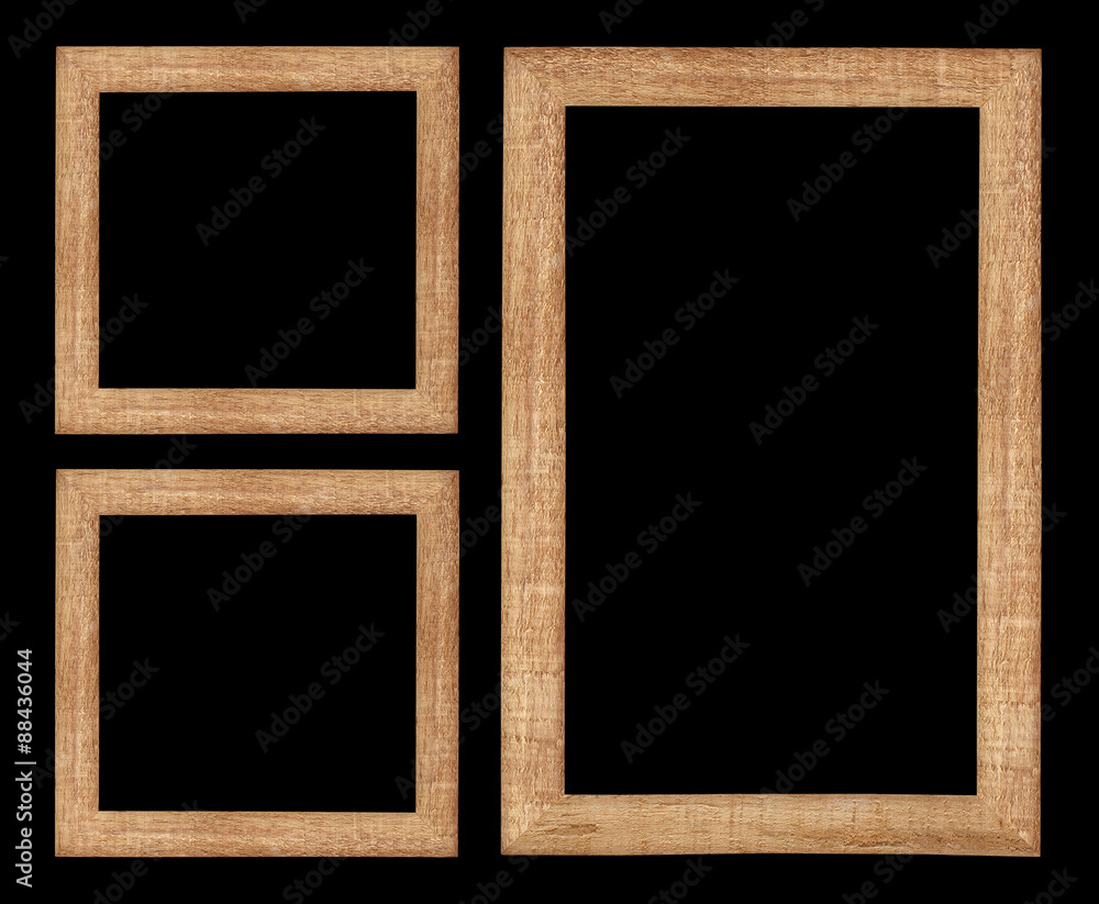 wooden frame on the black background wooden frame on the black background