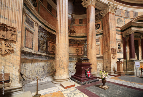 Photography Interior Walls and Columns of the Pantheo in Rome