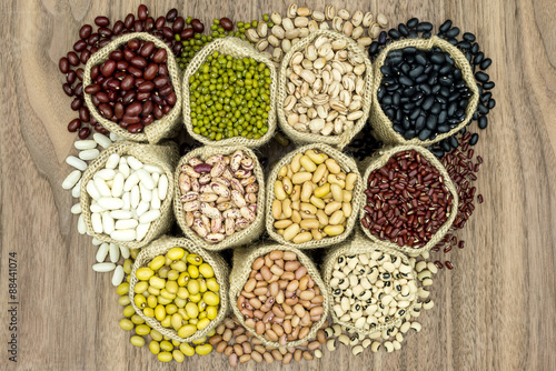 Fototapeta Naklejka Na Ścianę i Meble -  Different types of raw beans