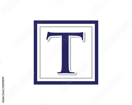 T Letter Logo Square Frame