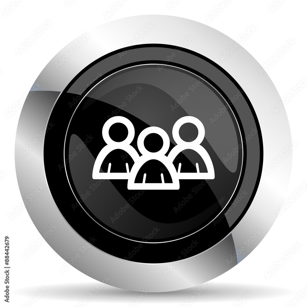 forum icon, black chrome button