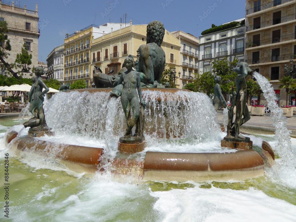 Valencia - Turia Fountain on Plaza de la Virgen