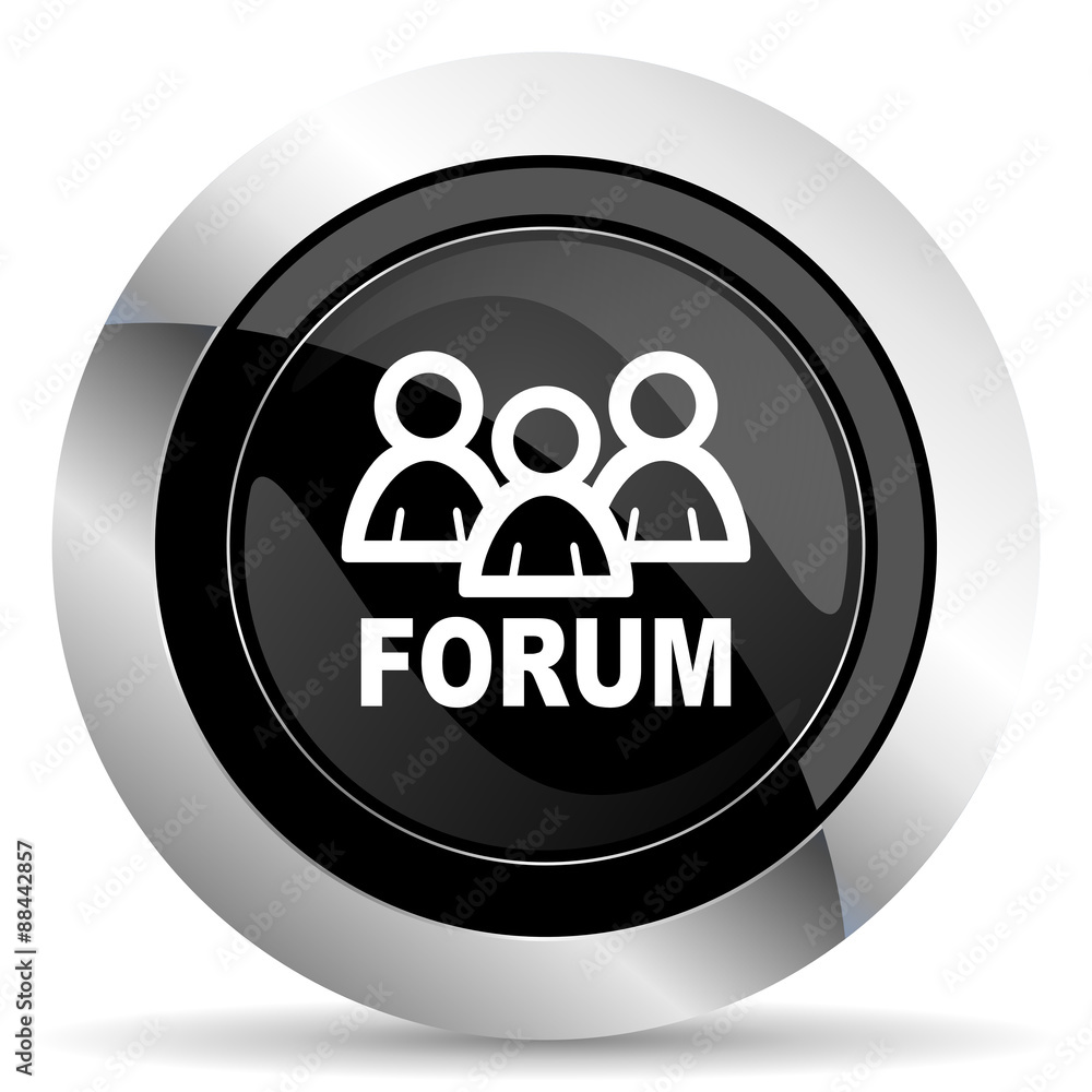 forum icon, black chrome button forum icon, black chrome button