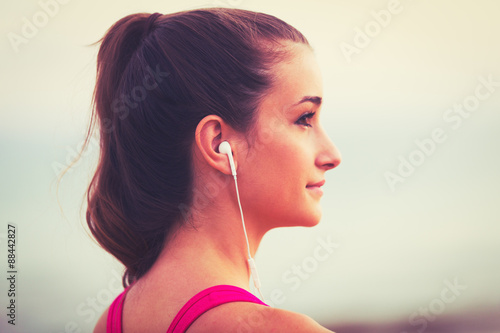 Wallpaper Mural Fitness Woman Listening to Music Torontodigital.ca