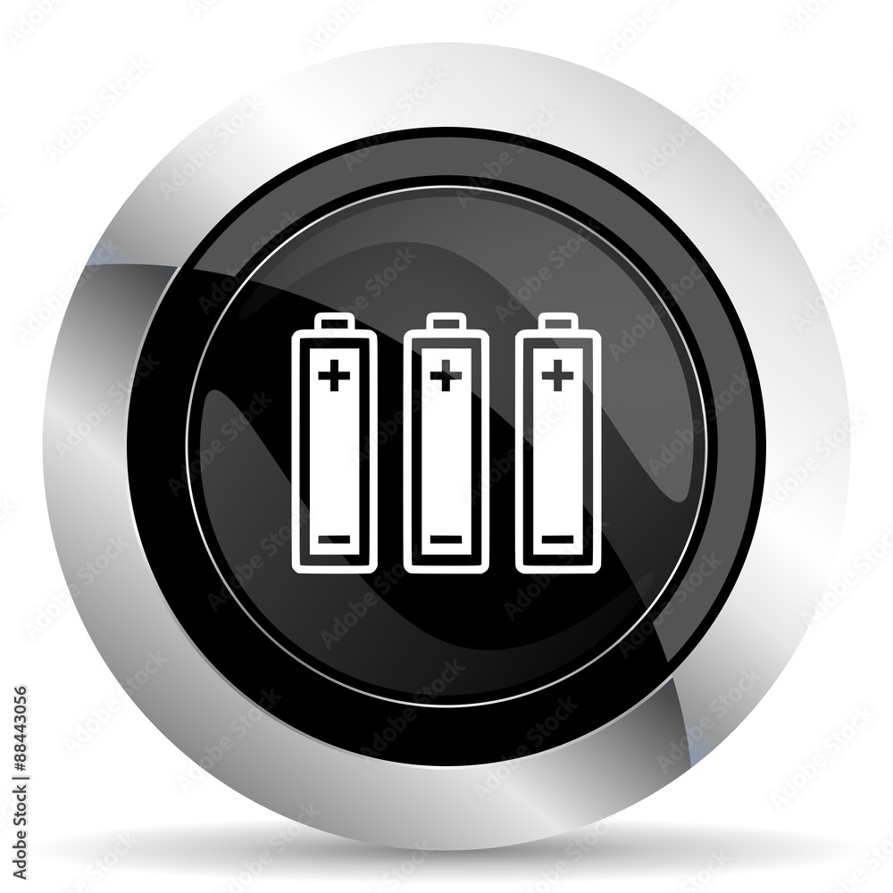 battery icon, black chrome button, power sign battery icon, black chrome button, power sign
