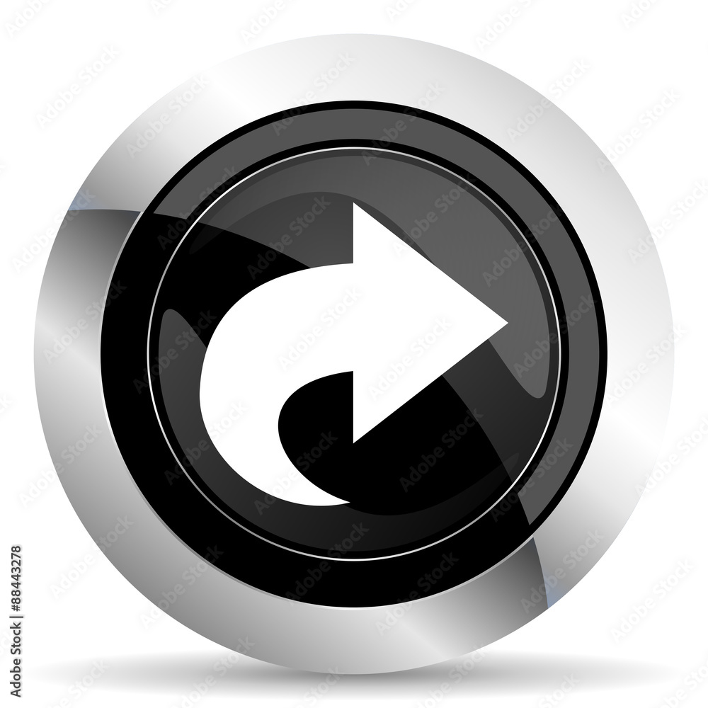 next icon, black chrome button, arrow sign next icon, black chrome button, arrow sign