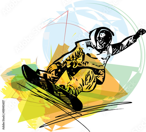 Snowboarding illustration