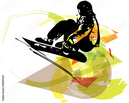 Sandboarding illustration