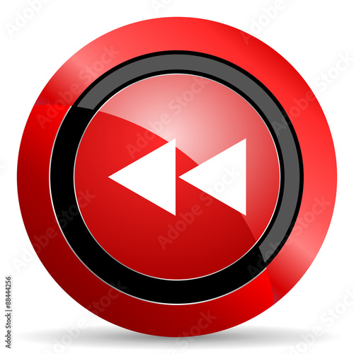 rewind red glossy web icon Free Download rewind red glossy web icon - GFXLoad