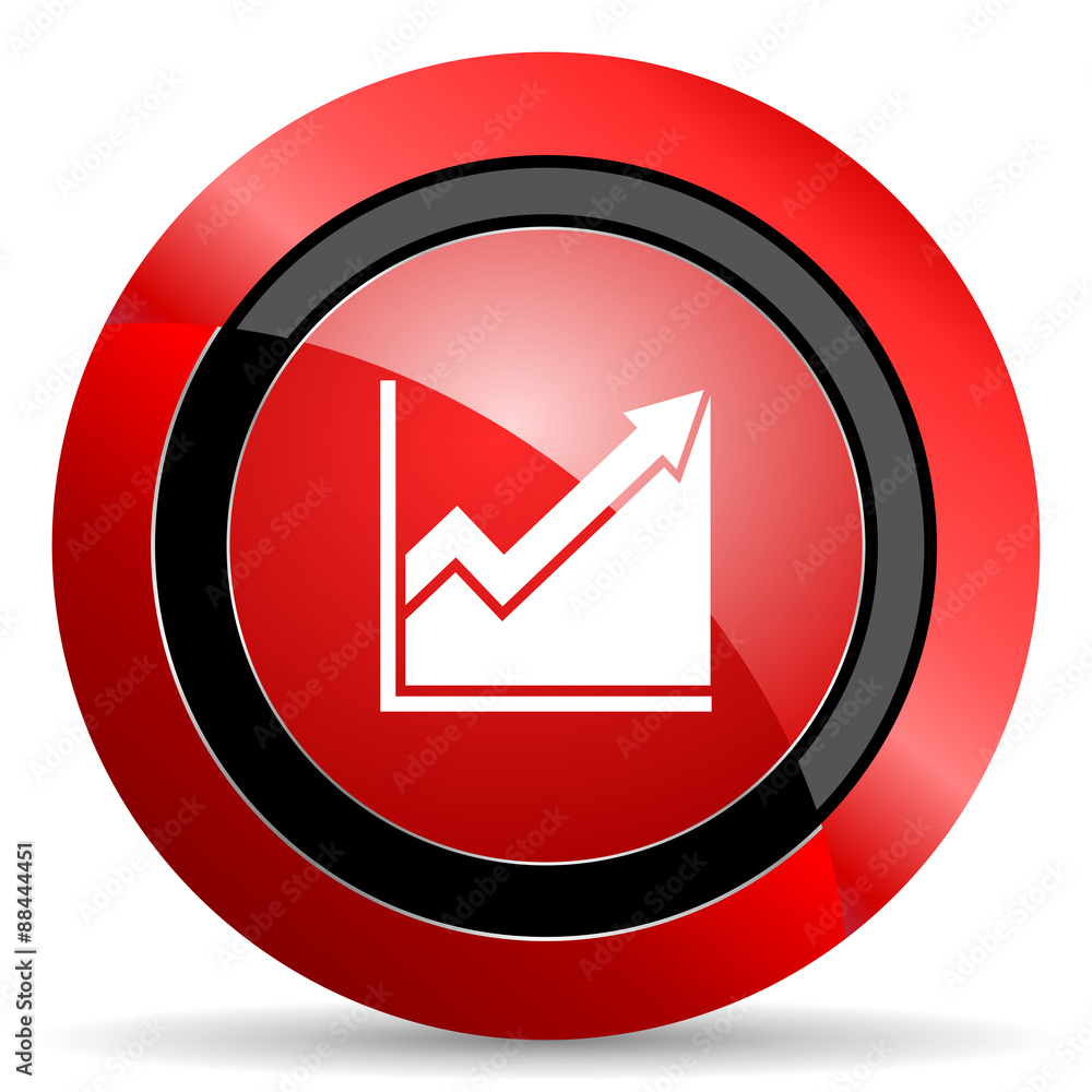histogram red glossy web icon histogram red glossy web icon